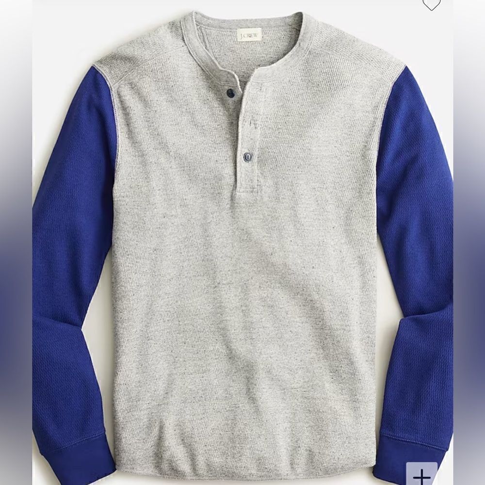 J.Crew Mens Colorblock Baseball Henley NWT